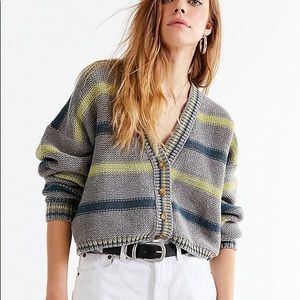 UO Aiden Striped Button Down Cardigan